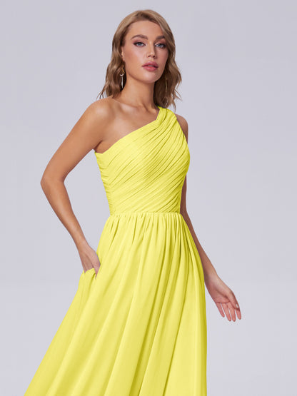Paige Inexpensive One Shoulder Chiffon Bridesmaid Dresses