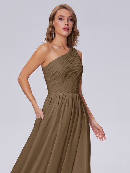 Paige Inexpensive One Shoulder Chiffon Bridesmaid Dresses