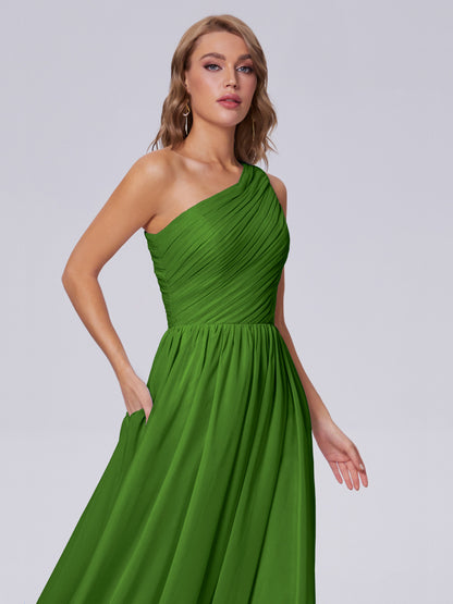 Paige Inexpensive One Shoulder Chiffon Bridesmaid Dresses