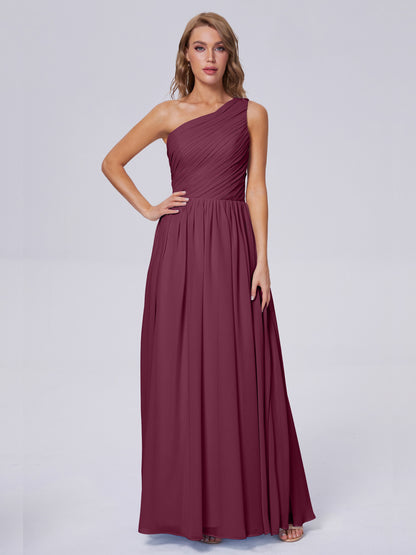 Paige Inexpensive One Shoulder Chiffon Bridesmaid Dresses