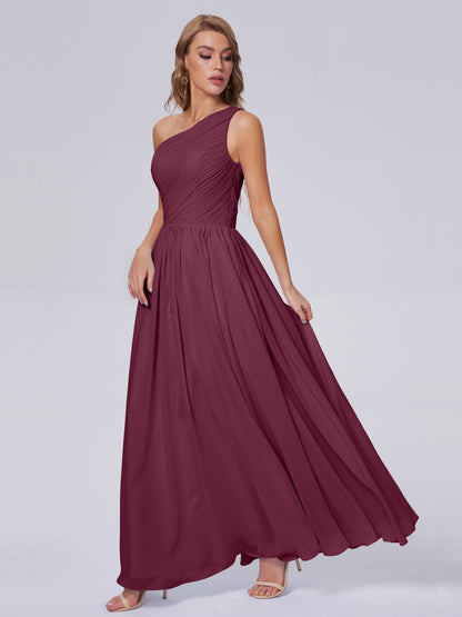 Paige Inexpensive One Shoulder Chiffon Bridesmaid Dresses