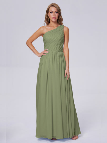 Paige Inexpensive One Shoulder Chiffon Bridesmaid Dresses