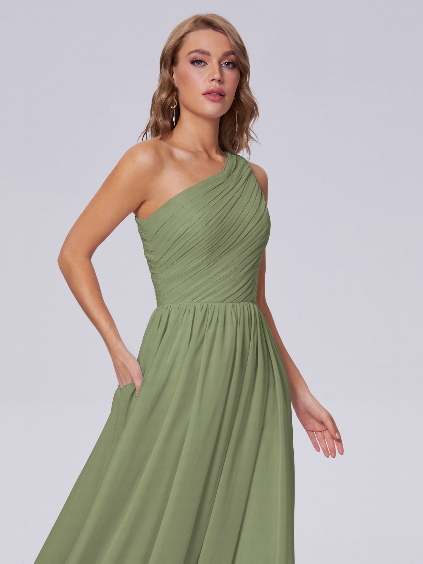 Paige Inexpensive One Shoulder Chiffon Bridesmaid Dresses
