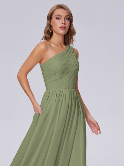 Paige Inexpensive One Shoulder Chiffon Bridesmaid Dresses