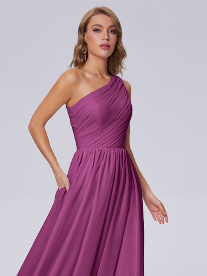 Paige Inexpensive One Shoulder Chiffon Bridesmaid Dresses