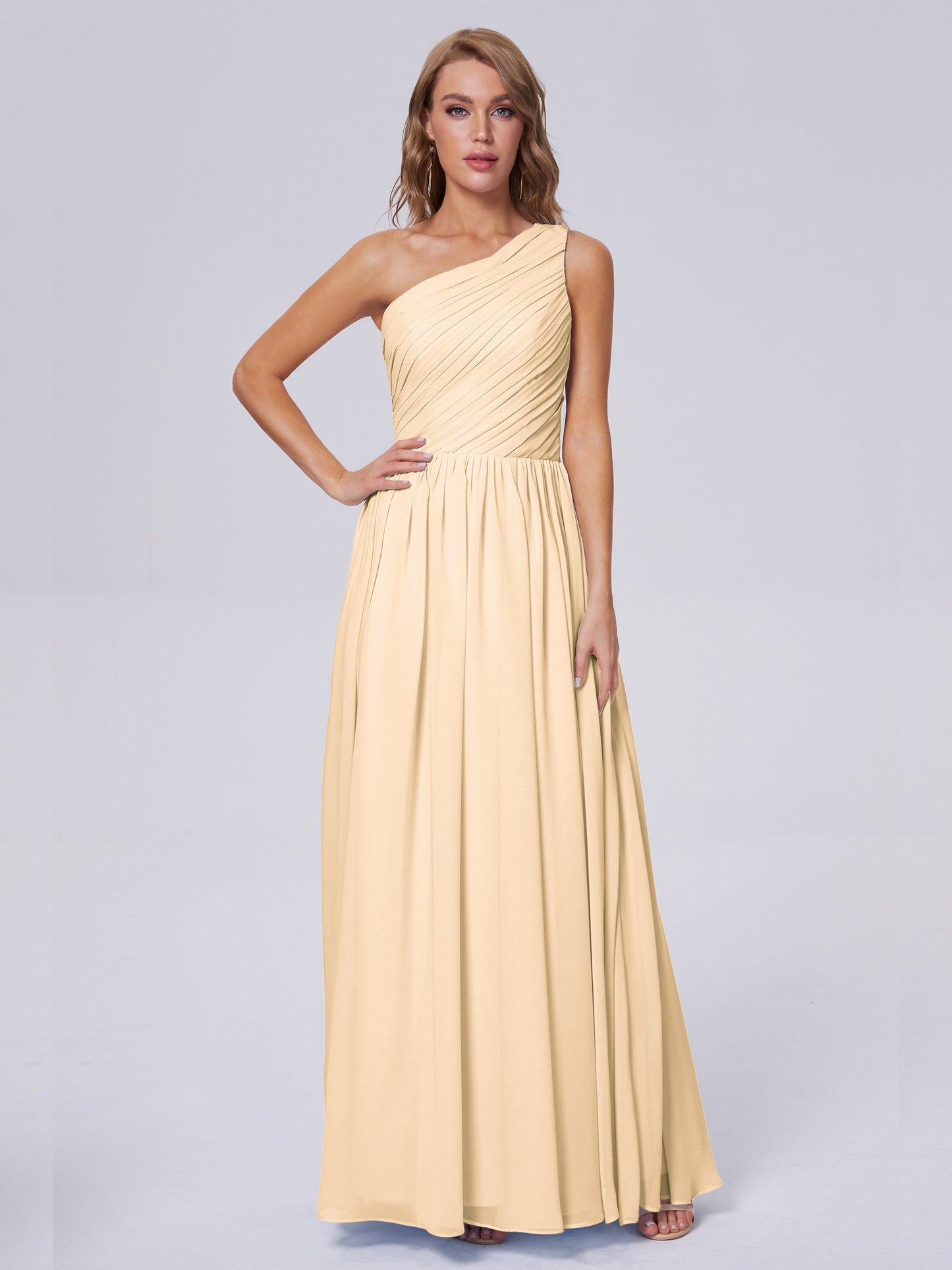 Paige Inexpensive One Shoulder Chiffon Bridesmaid Dresses