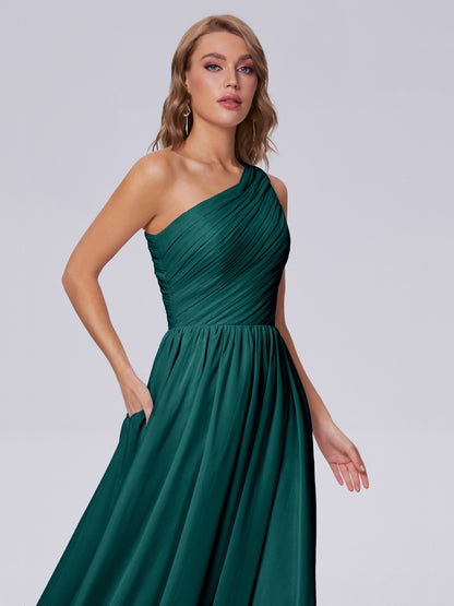 Paige Inexpensive One Shoulder Chiffon Bridesmaid Dresses