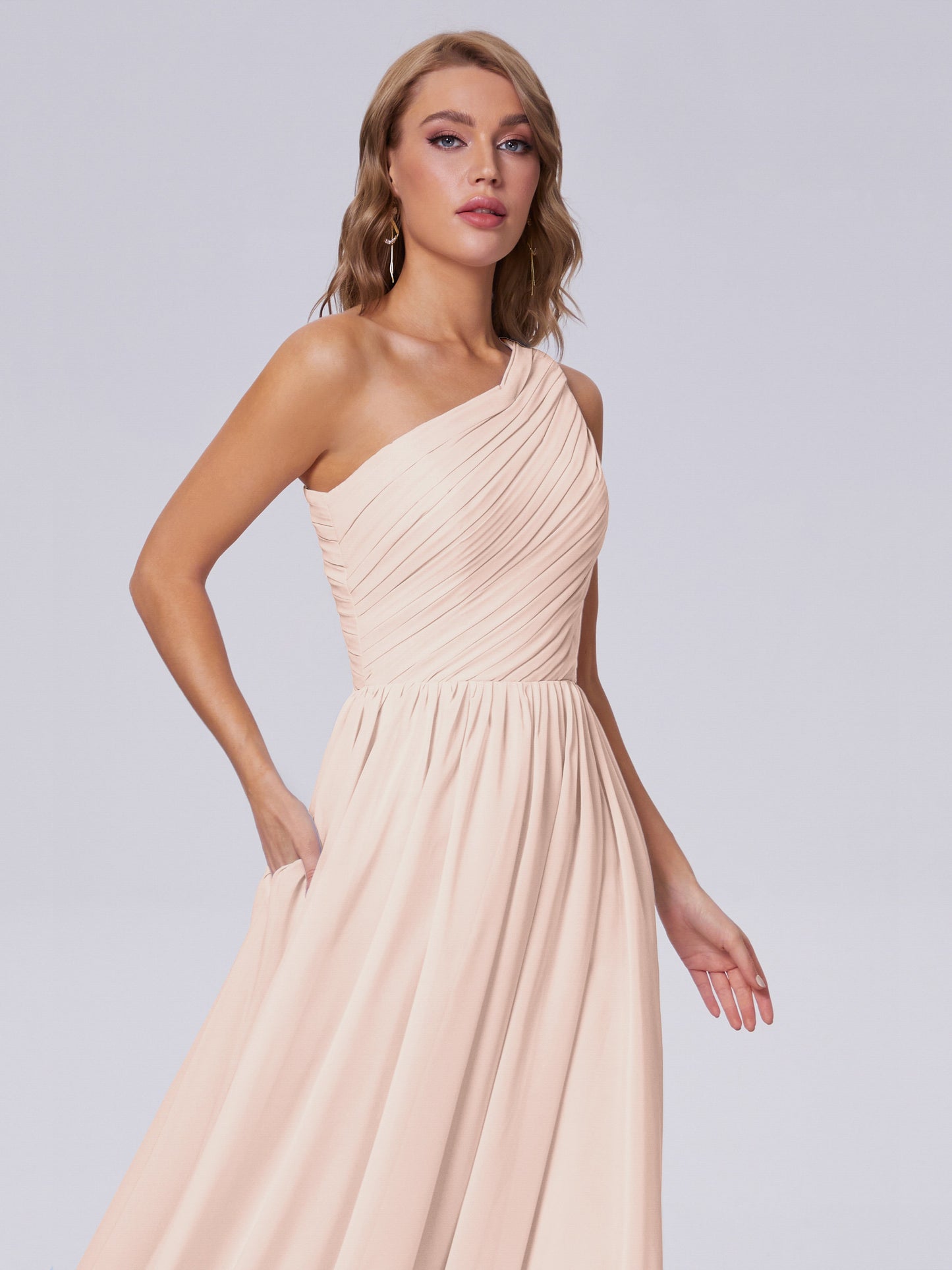 Paige Inexpensive One Shoulder Chiffon Bridesmaid Dresses