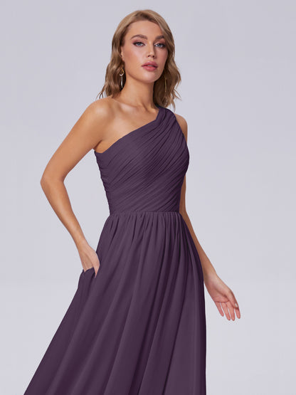 Paige Inexpensive One Shoulder Chiffon Bridesmaid Dresses