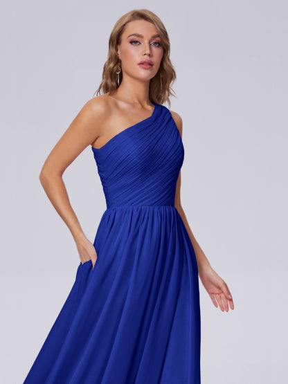 Paige Inexpensive One Shoulder Chiffon Bridesmaid Dresses