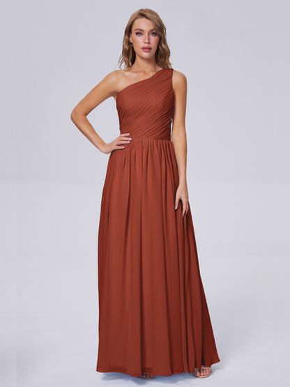 Paige Inexpensive One Shoulder Chiffon Bridesmaid Dresses