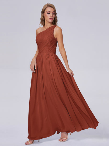 Paige Inexpensive One Shoulder Chiffon Bridesmaid Dresses