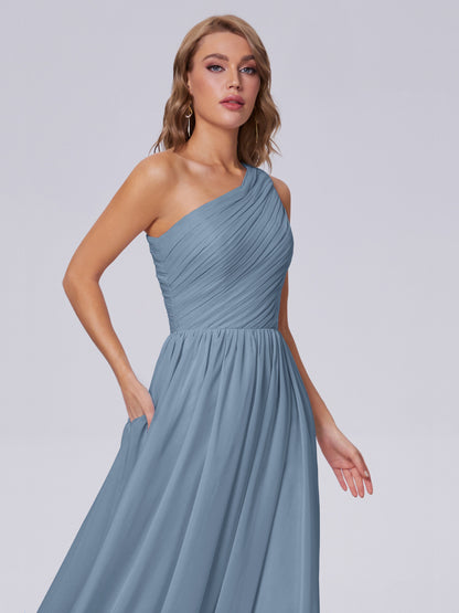 Paige Inexpensive One Shoulder Chiffon Bridesmaid Dresses