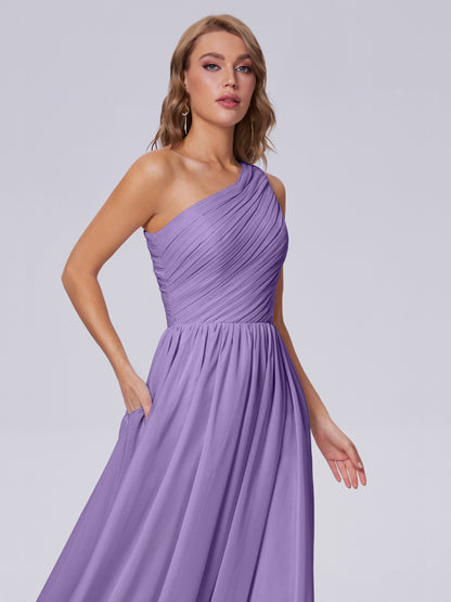Paige Inexpensive One Shoulder Chiffon Bridesmaid Dresses