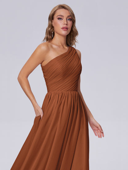 Paige Inexpensive One Shoulder Chiffon Bridesmaid Dresses