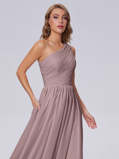 Paige Inexpensive One Shoulder Chiffon Bridesmaid Dresses