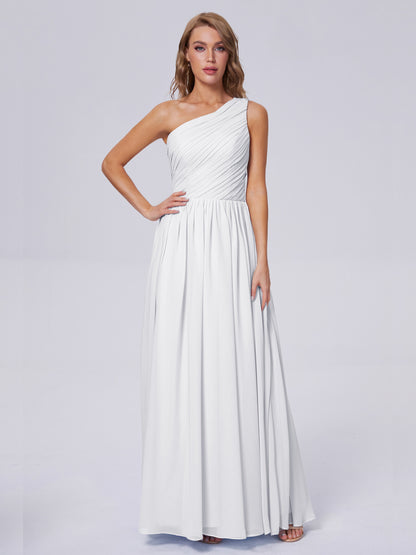 Paige Inexpensive One Shoulder Chiffon Bridesmaid Dresses