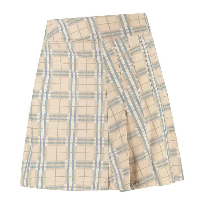 PAR69 Benji Skort - Check Print Camel