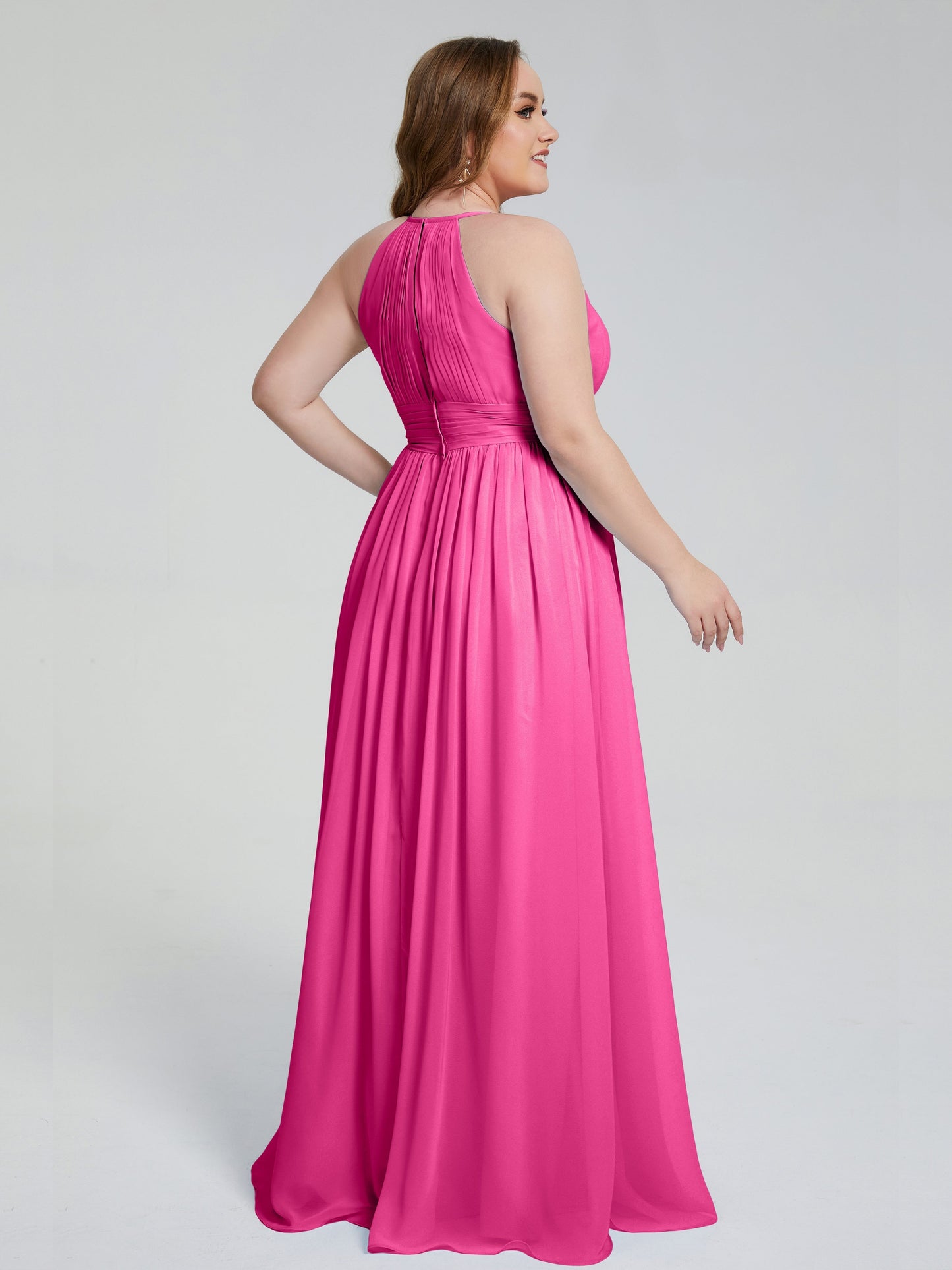 Payton Gorgeous Halter Plus Size Long Bridesmaid Dresses