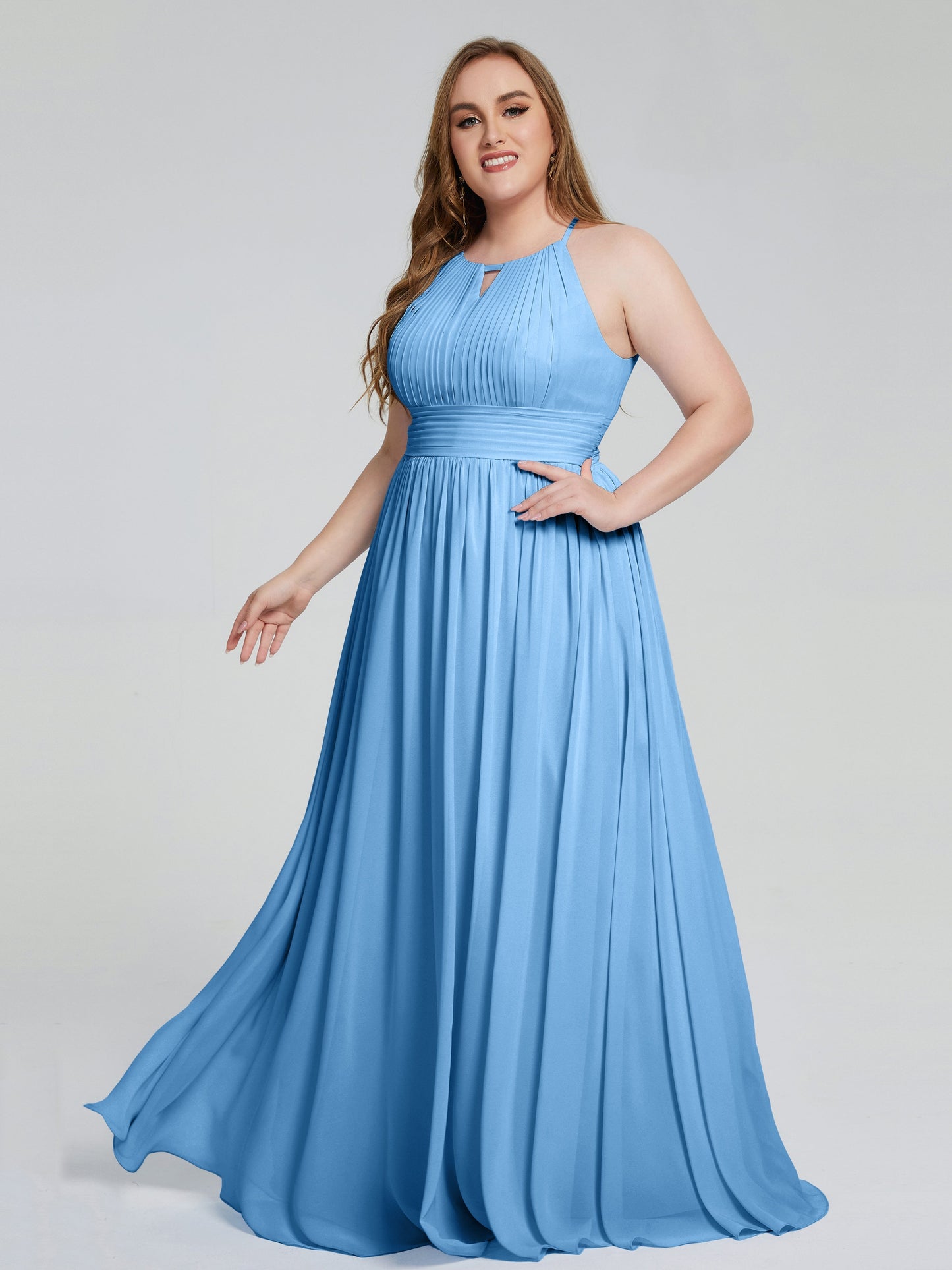 Payton Gorgeous Halter Plus Size Long Bridesmaid Dresses