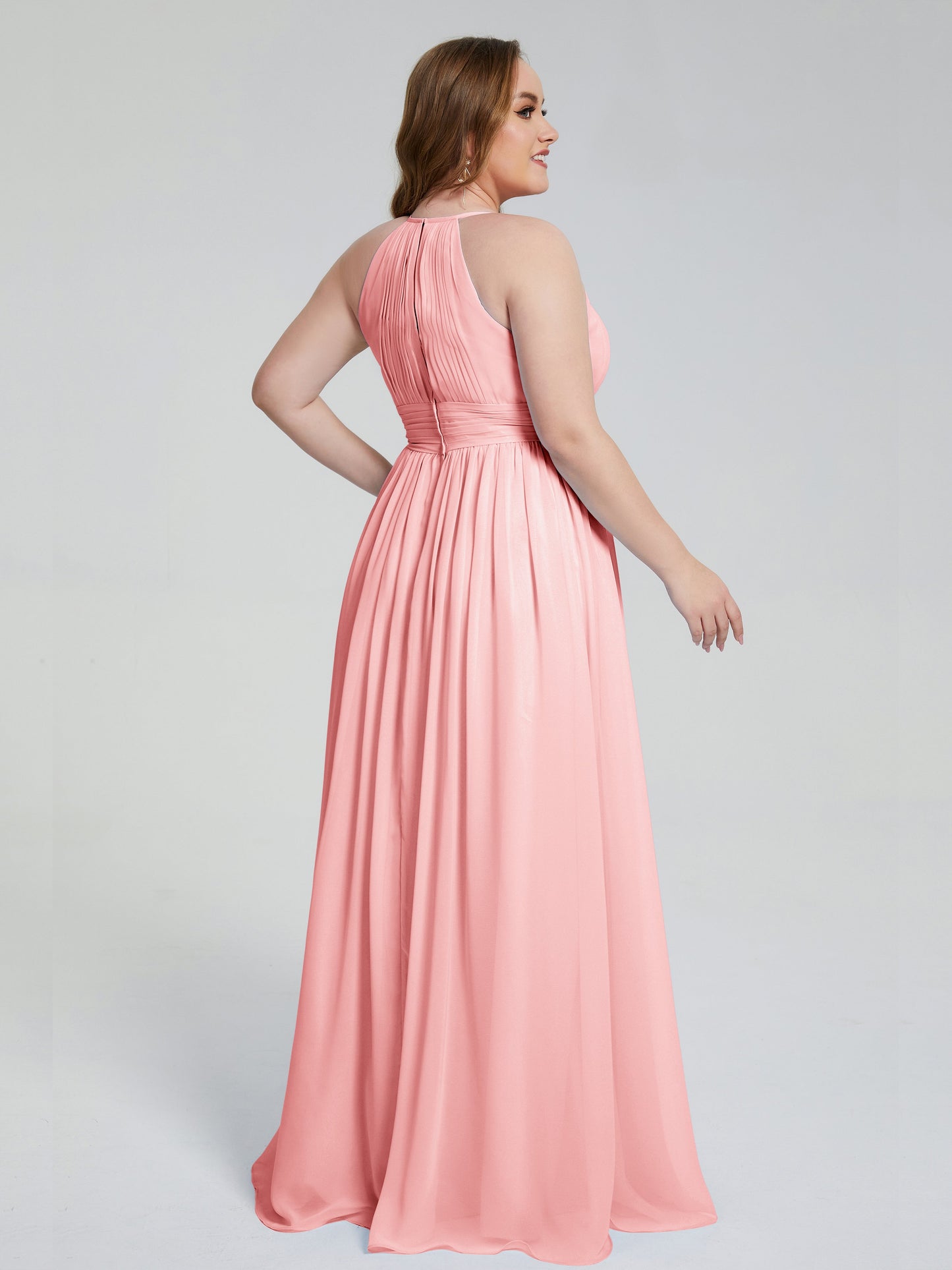 Payton Gorgeous Halter Plus Size Long Bridesmaid Dresses