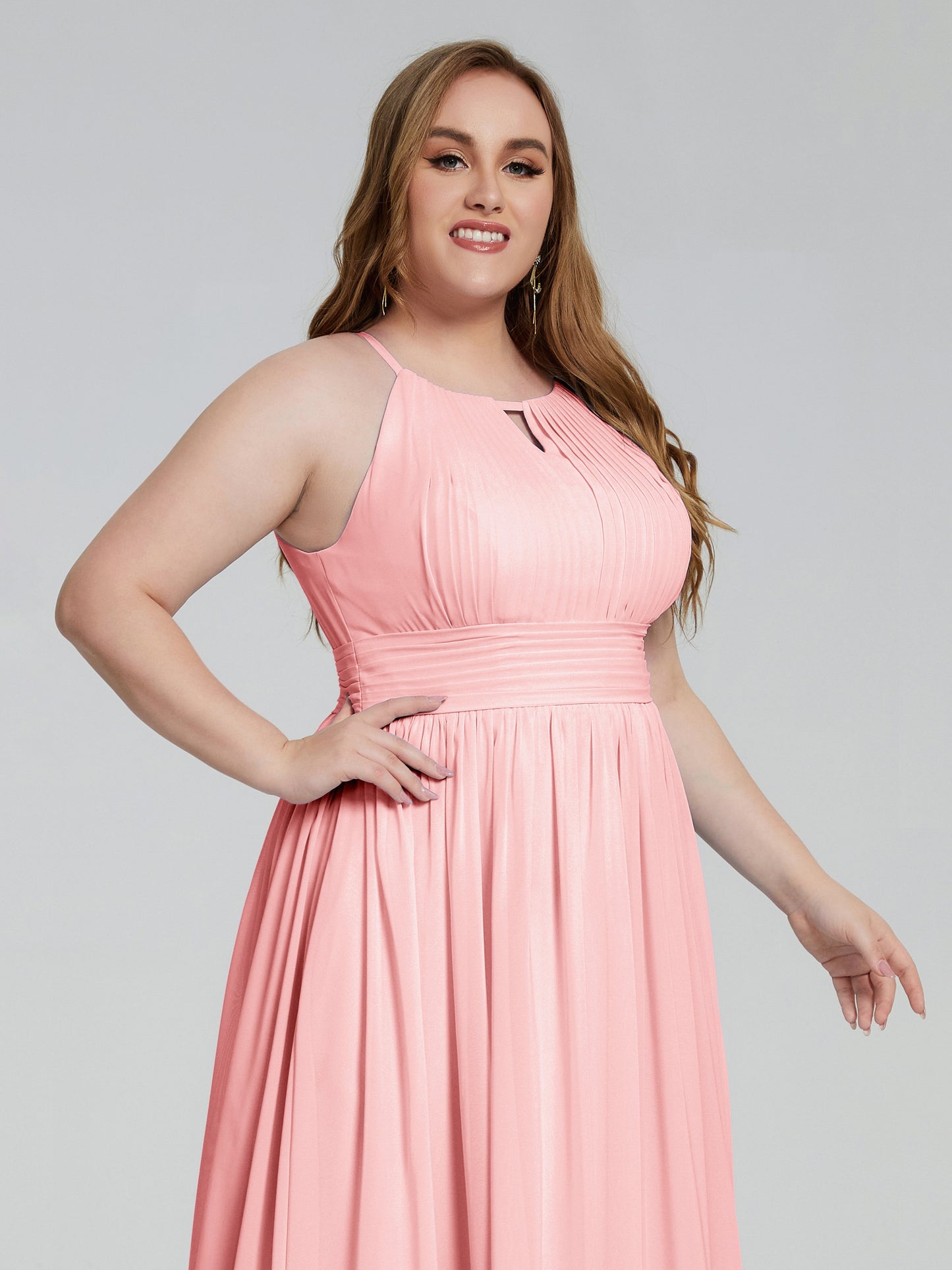 Payton Gorgeous Halter Plus Size Long Bridesmaid Dresses