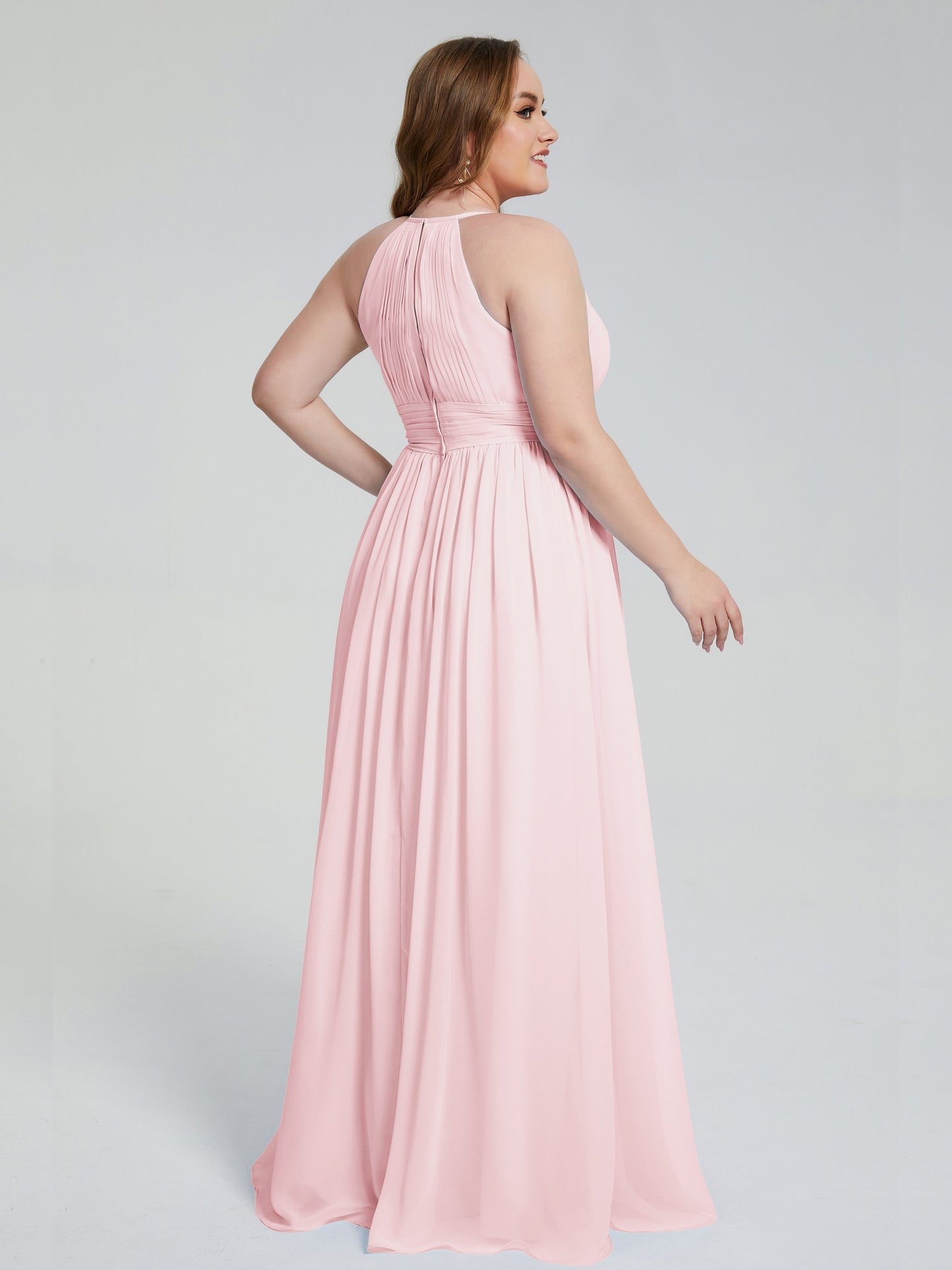Payton Gorgeous Halter Plus Size Long Bridesmaid Dresses