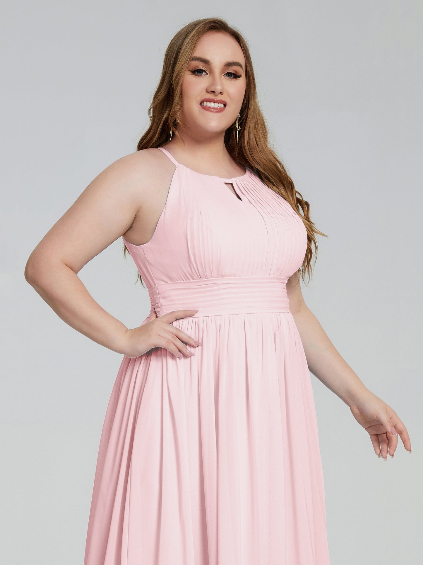 Payton Gorgeous Halter Plus Size Long Bridesmaid Dresses