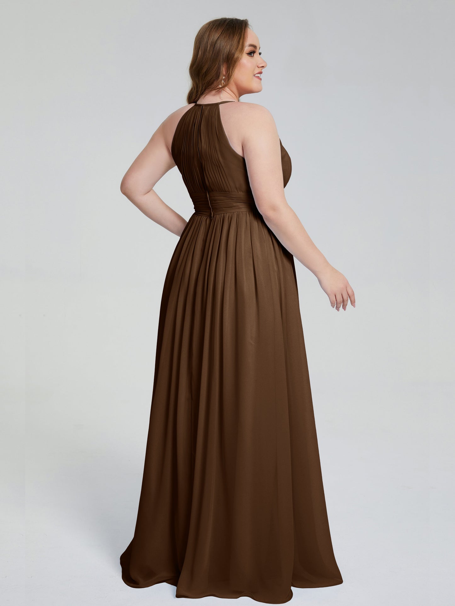 Payton Gorgeous Halter Plus Size Long Bridesmaid Dresses
