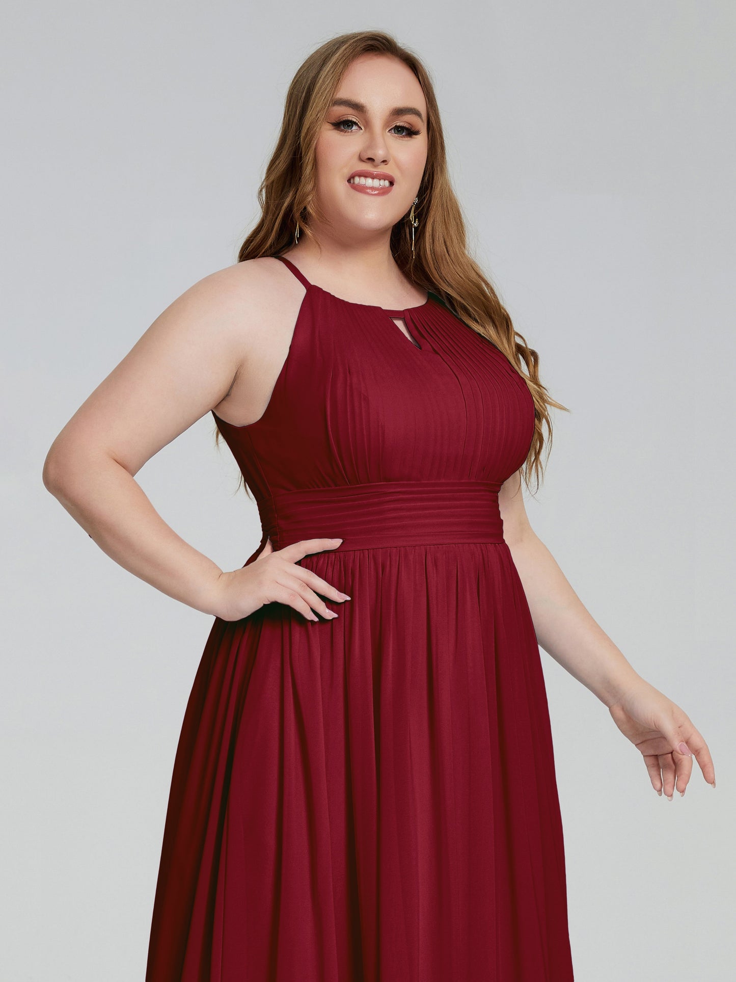 Payton Gorgeous Halter Plus Size Long Bridesmaid Dresses