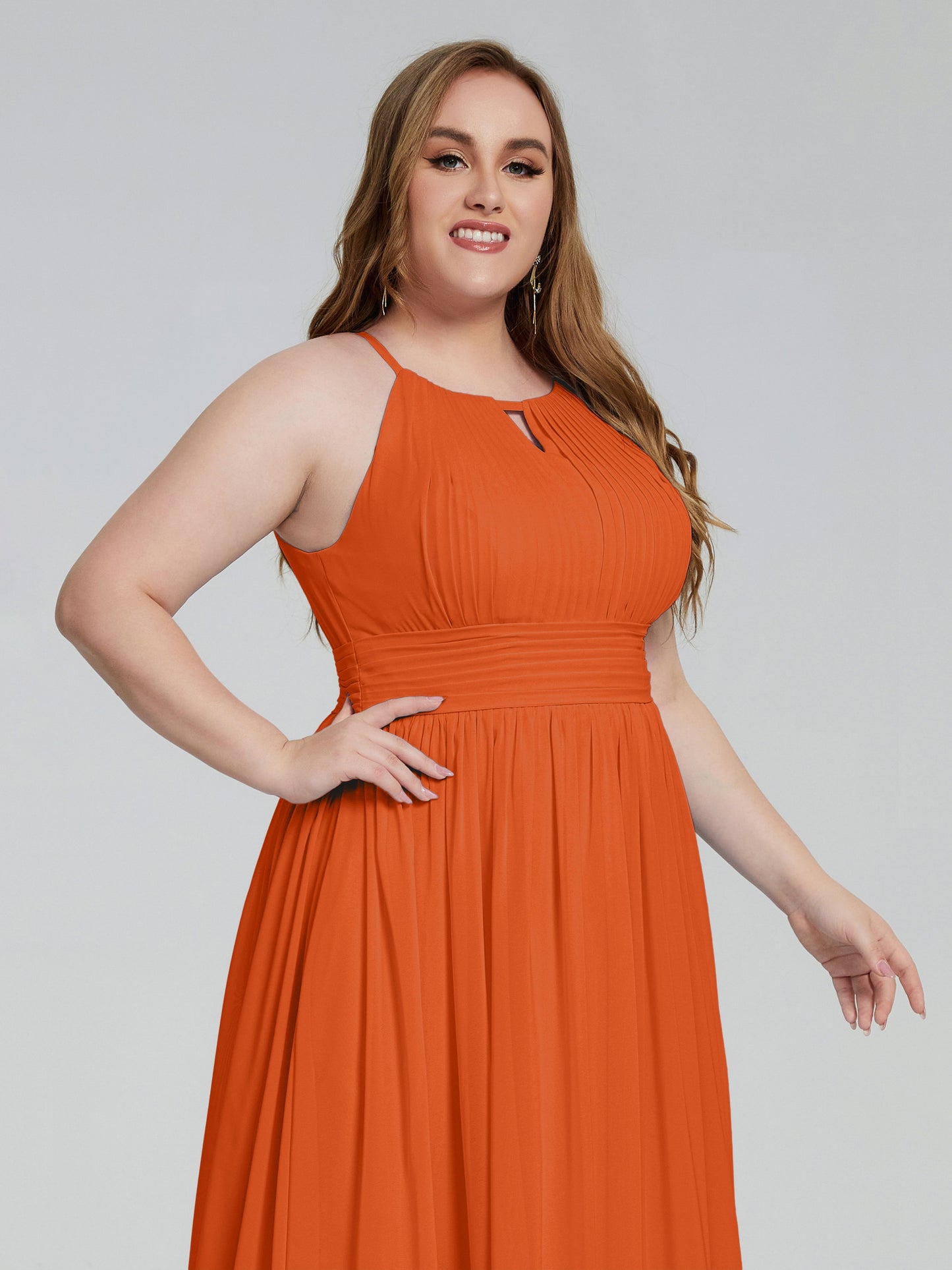 Payton Gorgeous Halter Plus Size Long Bridesmaid Dresses