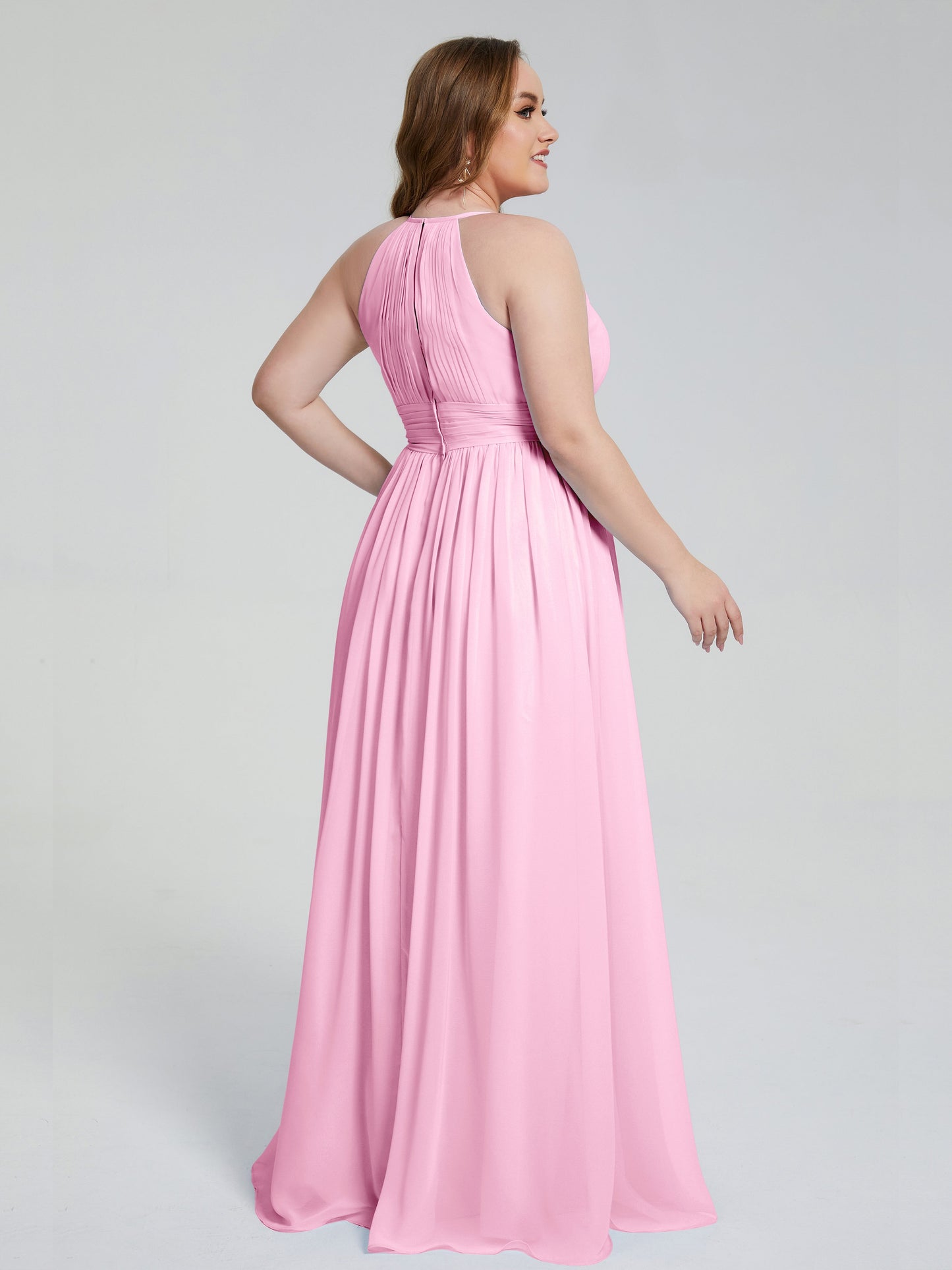 Payton Gorgeous Halter Plus Size Long Bridesmaid Dresses
