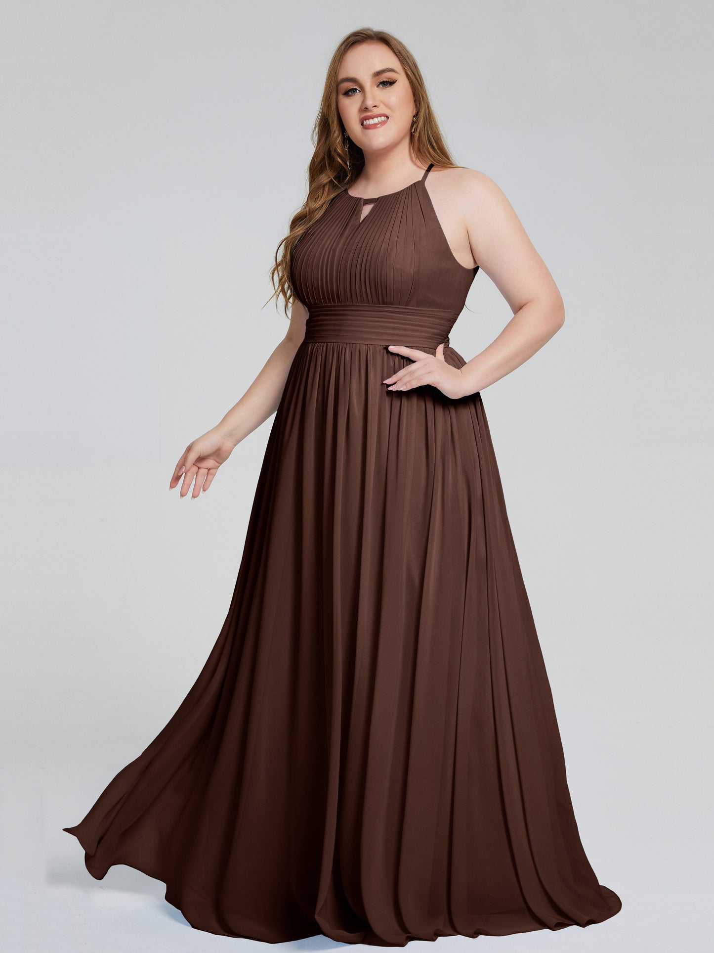 Payton Gorgeous Halter Plus Size Long Bridesmaid Dresses