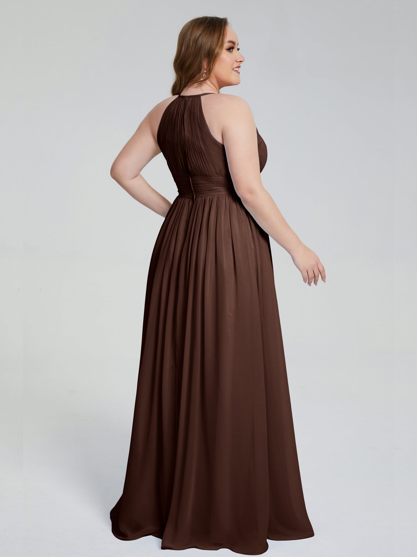 Payton Gorgeous Halter Plus Size Long Bridesmaid Dresses