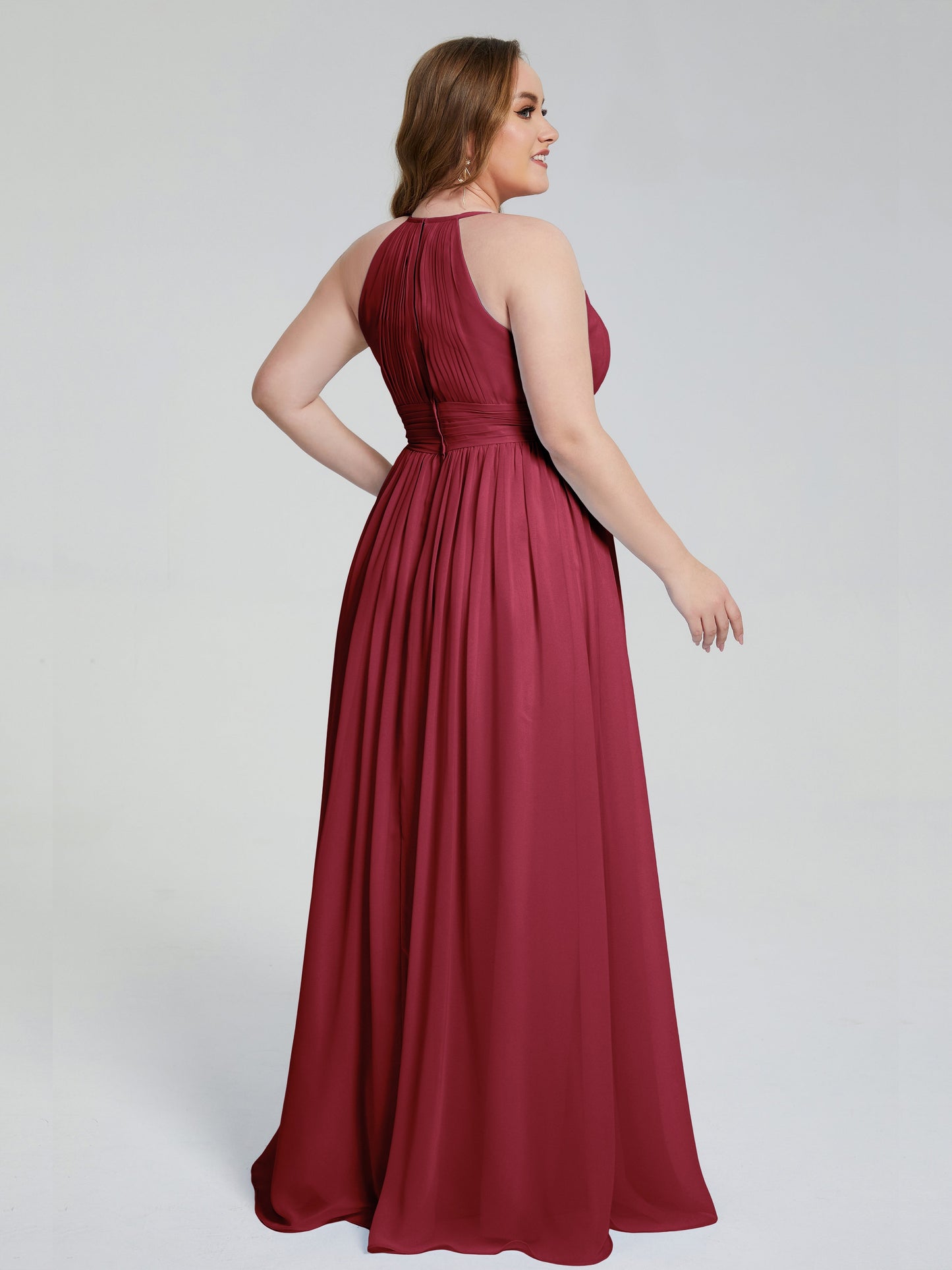 Payton Gorgeous Halter Plus Size Long Bridesmaid Dresses