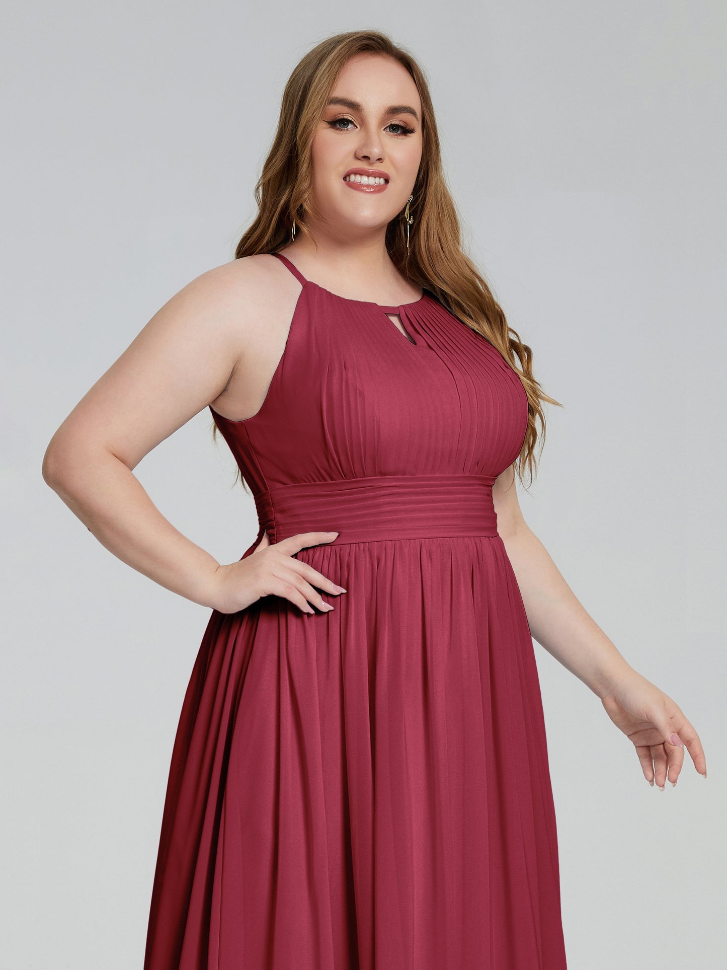Payton Gorgeous Halter Plus Size Long Bridesmaid Dresses