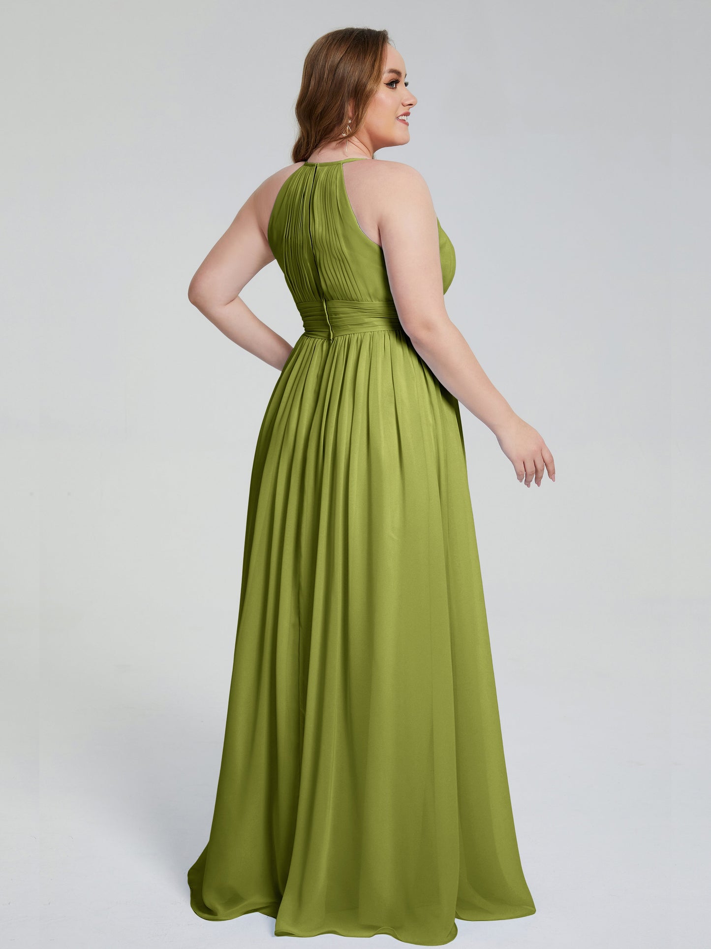 Payton Gorgeous Halter Plus Size Long Bridesmaid Dresses