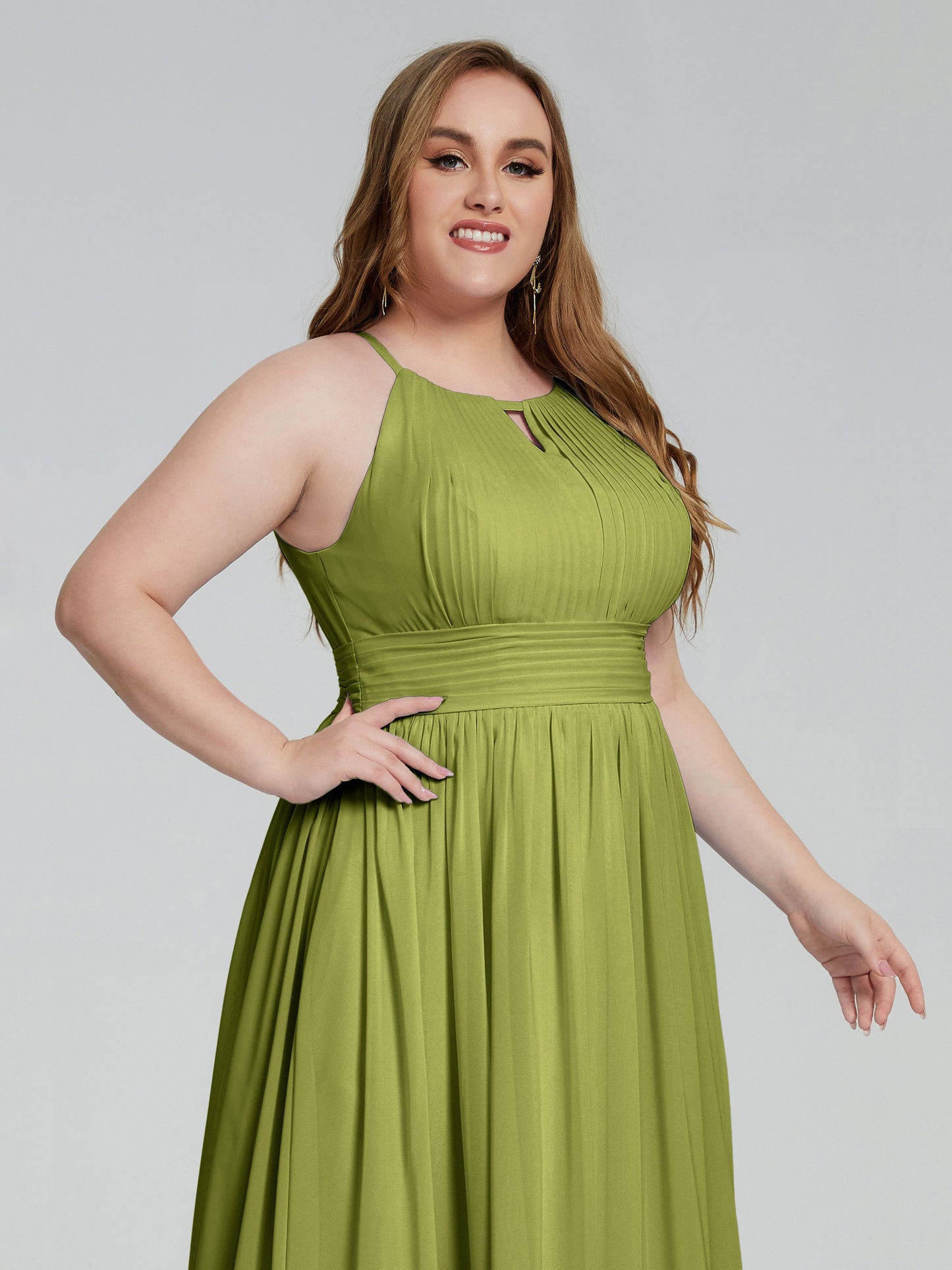 Payton Gorgeous Halter Plus Size Long Bridesmaid Dresses