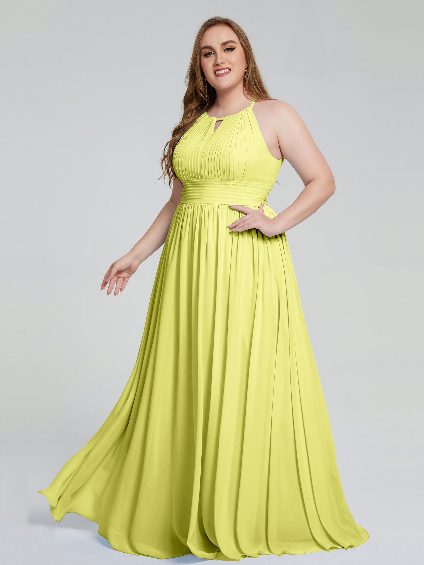 Payton Gorgeous Halter Plus Size Long Bridesmaid Dresses