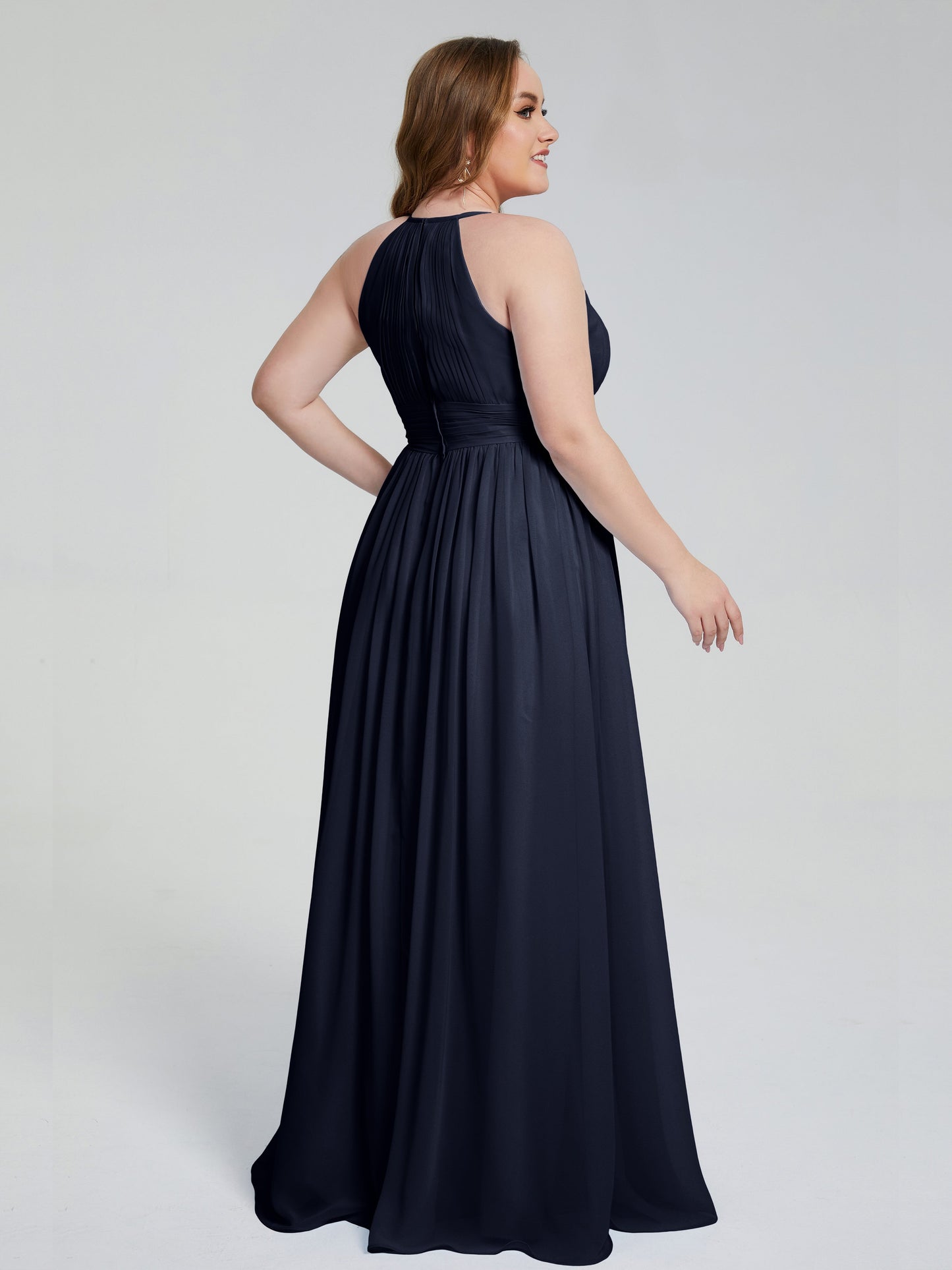 Payton Gorgeous Halter Plus Size Long Bridesmaid Dresses