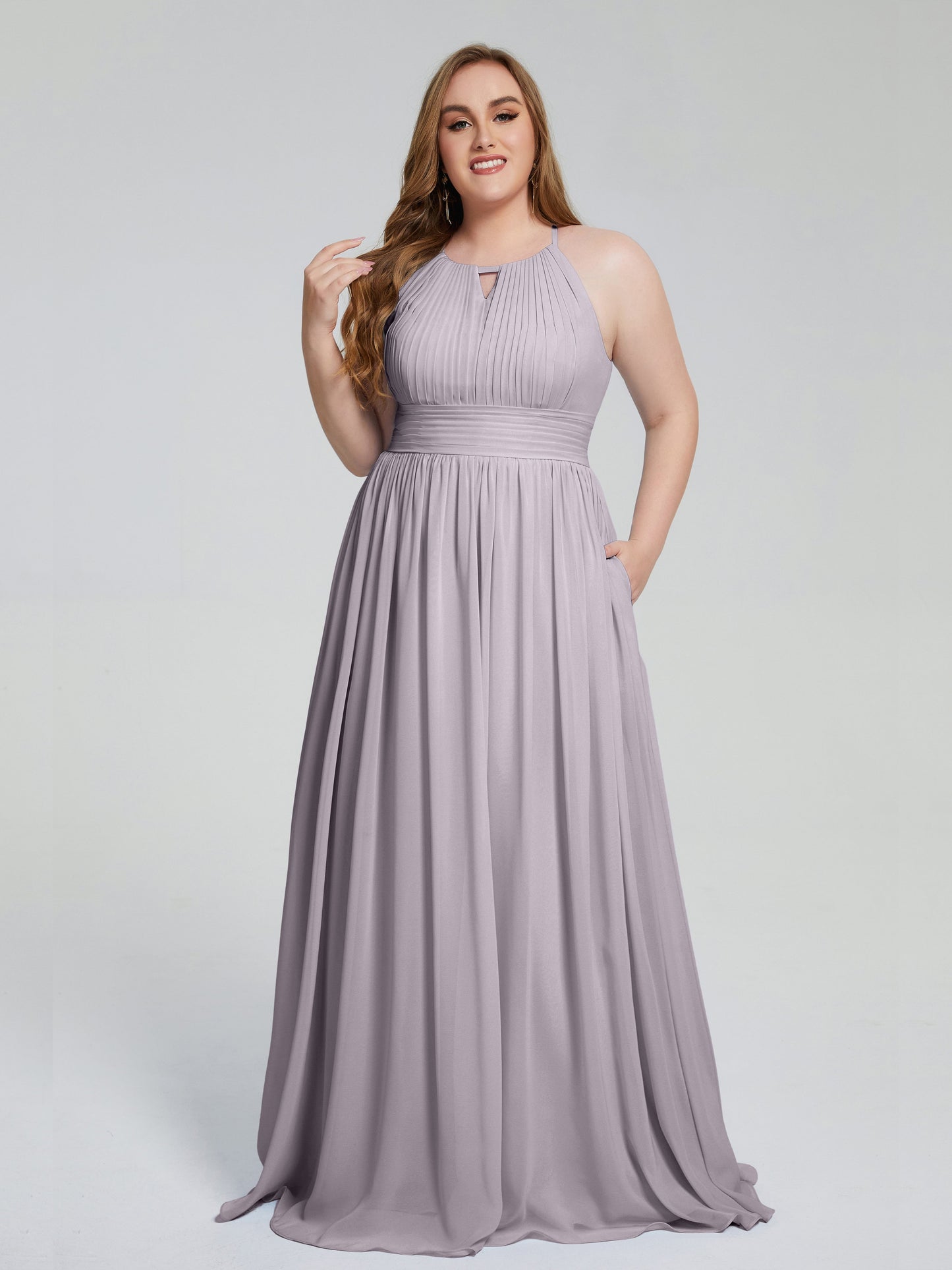 Payton Gorgeous Halter Plus Size Long Bridesmaid Dresses