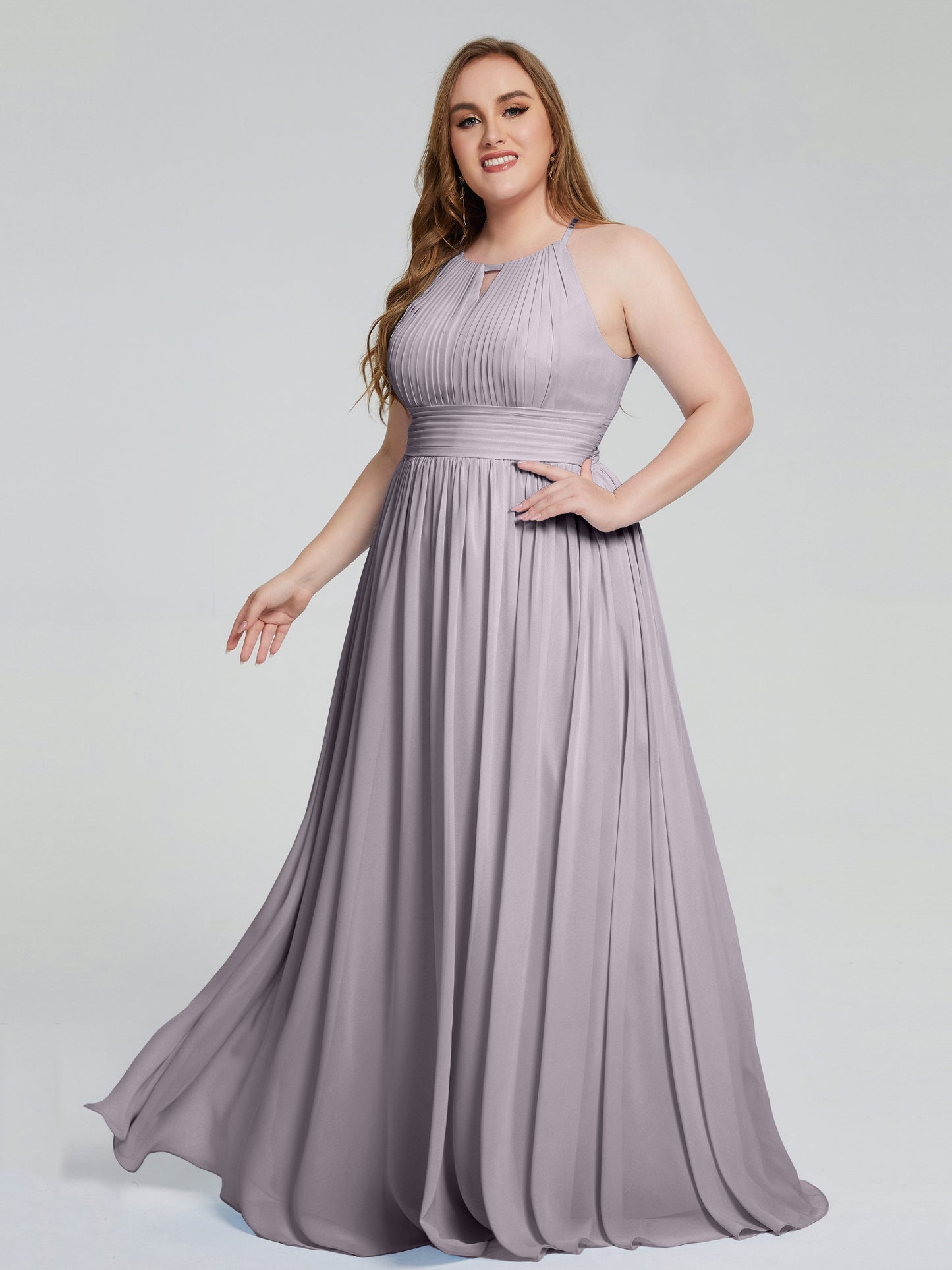 Payton Gorgeous Halter Plus Size Long Bridesmaid Dresses