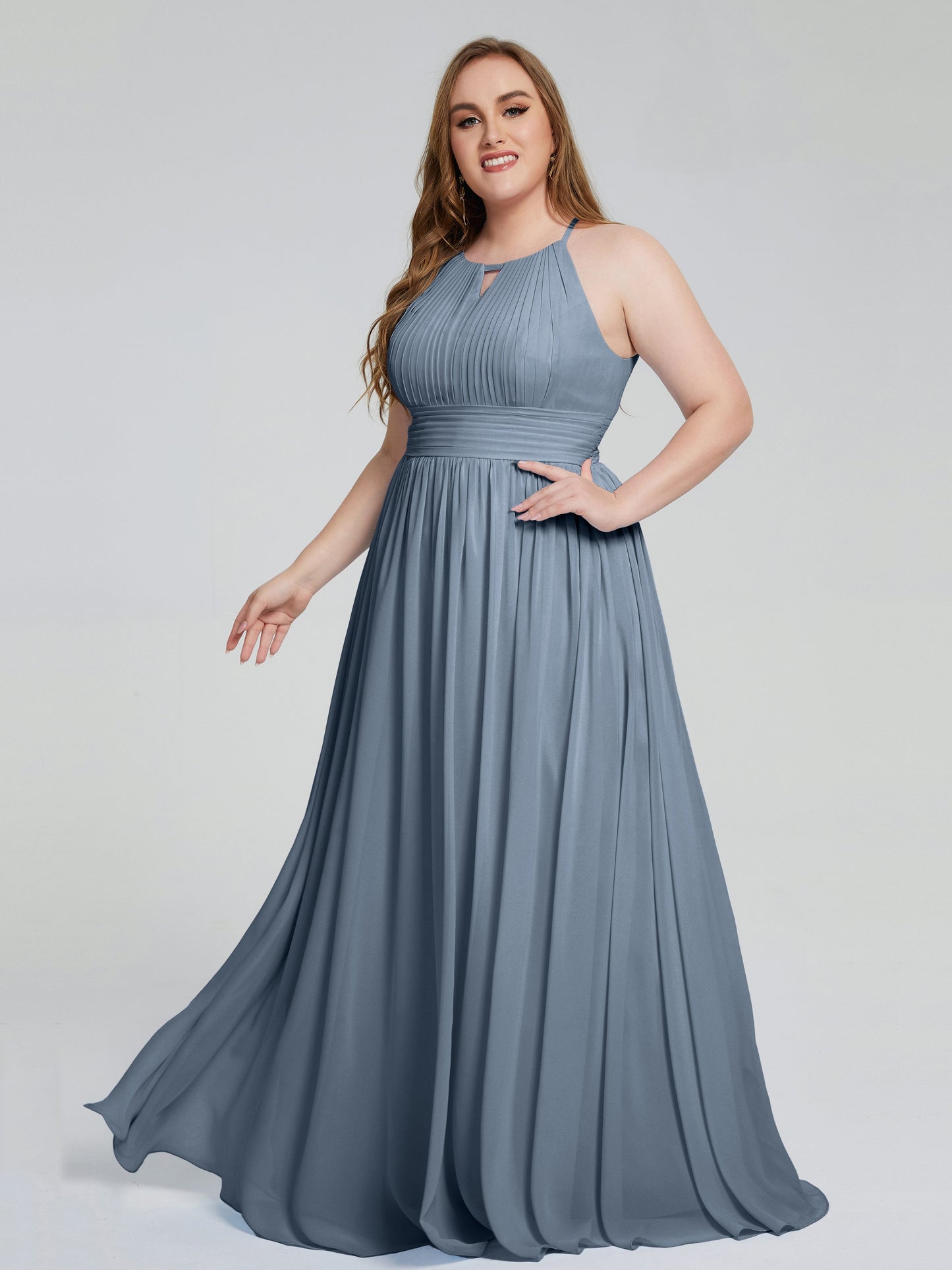 Payton Gorgeous Halter Plus Size Long Bridesmaid Dresses