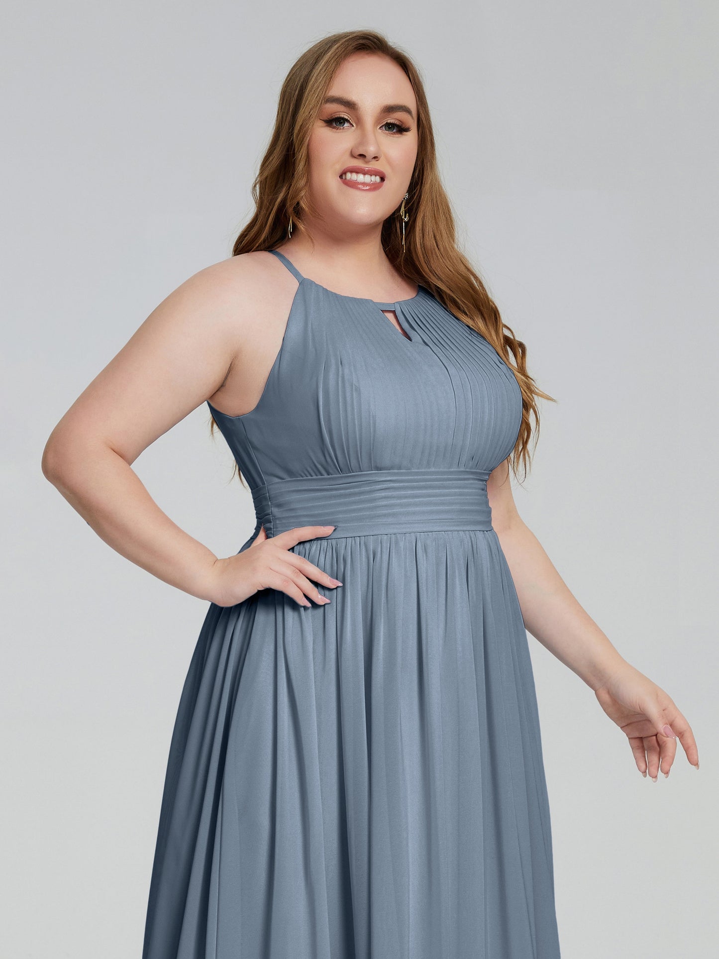 Payton Gorgeous Halter Plus Size Long Bridesmaid Dresses