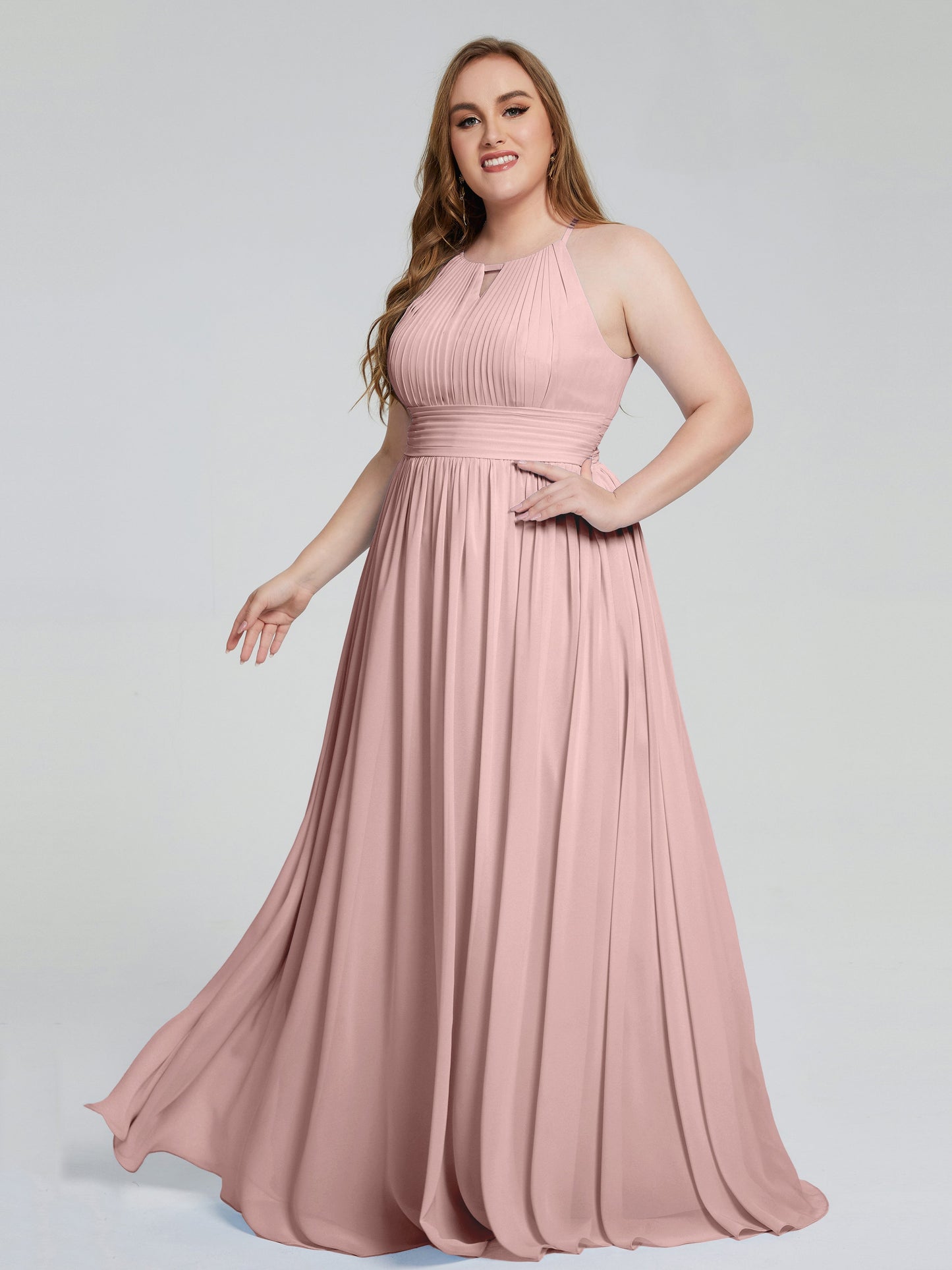 Payton Gorgeous Halter Plus Size Long Bridesmaid Dresses