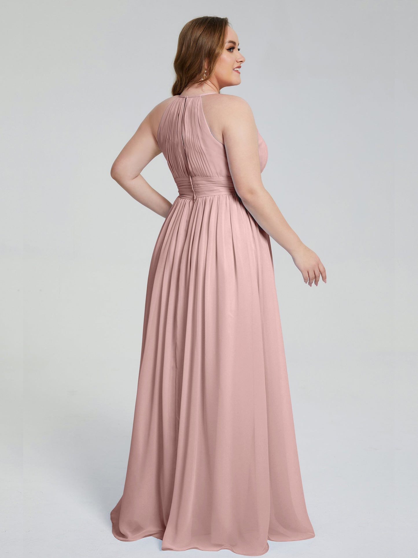 Payton Gorgeous Halter Plus Size Long Bridesmaid Dresses