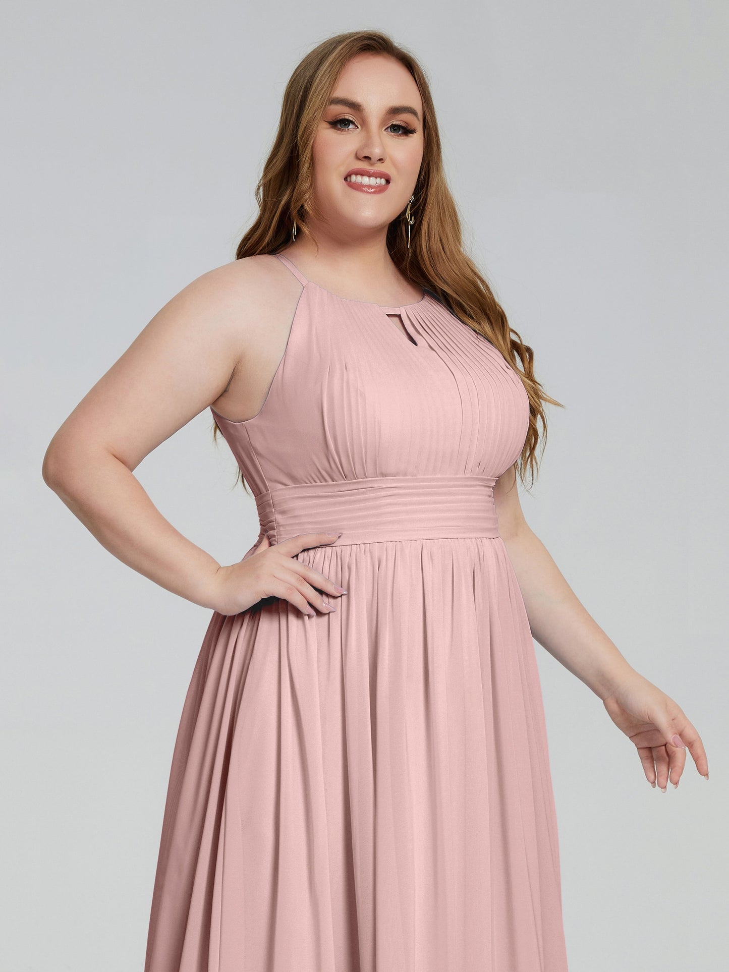 Payton Gorgeous Halter Plus Size Long Bridesmaid Dresses