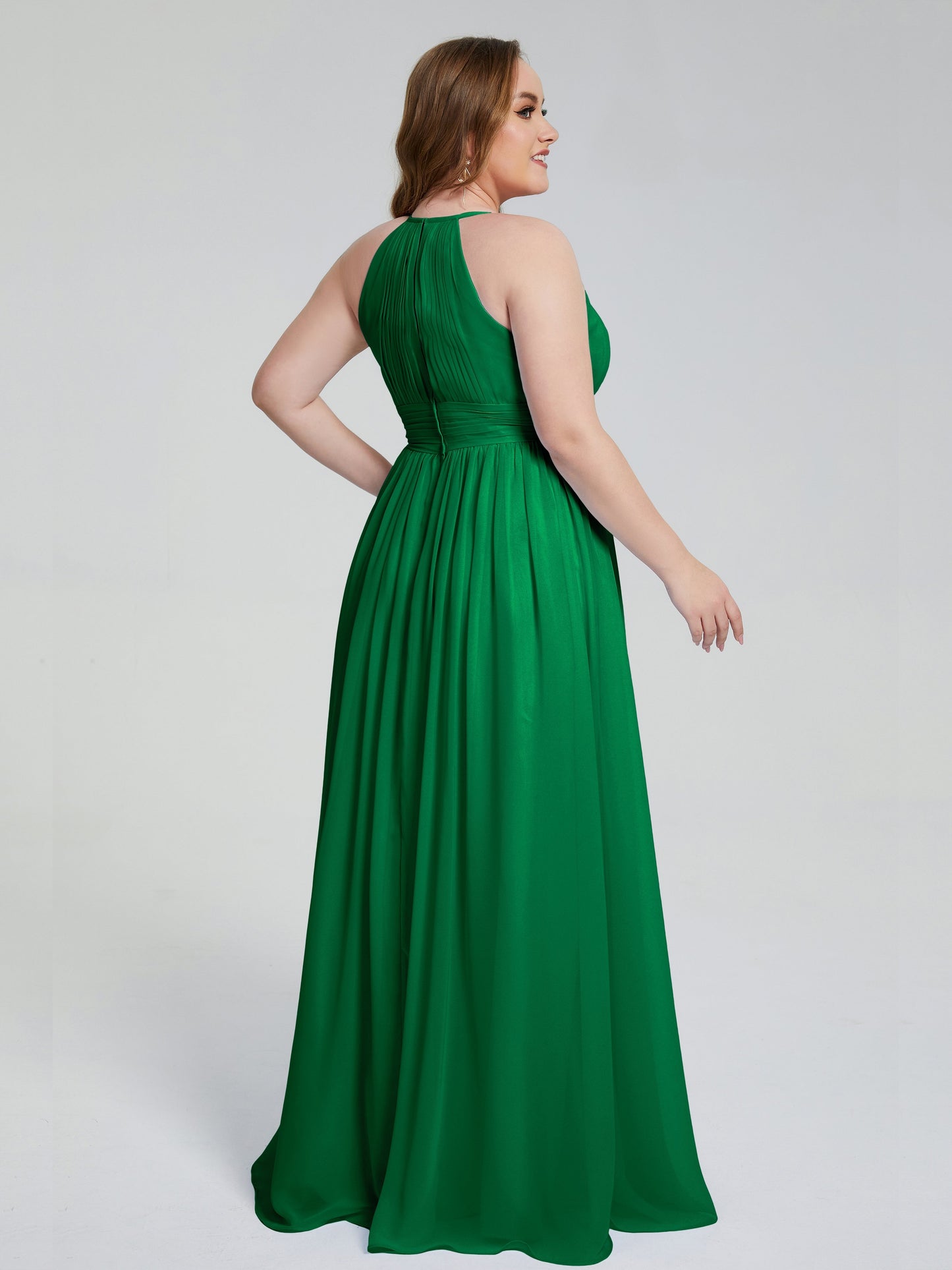 Payton Gorgeous Halter Plus Size Long Bridesmaid Dresses
