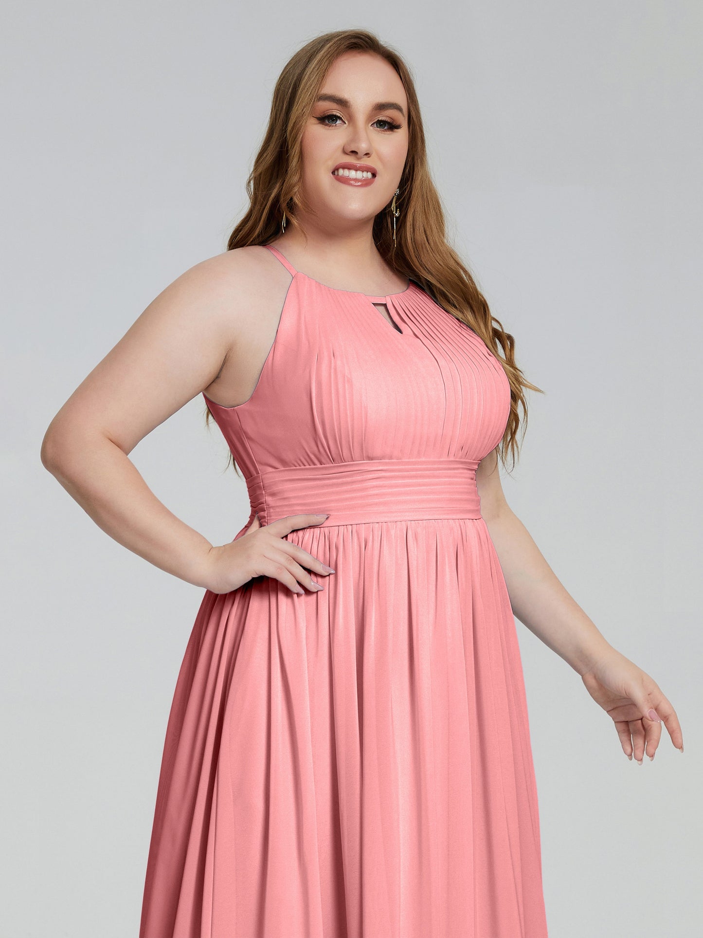 Payton Gorgeous Halter Plus Size Long Bridesmaid Dresses
