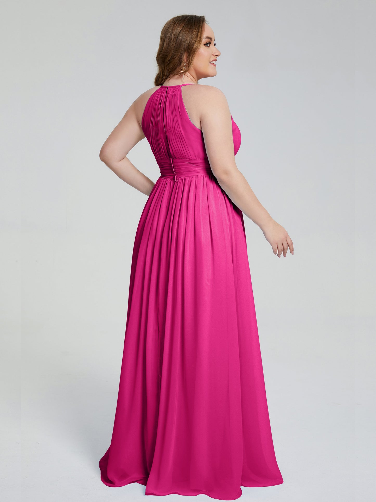 Payton Gorgeous Halter Plus Size Long Bridesmaid Dresses